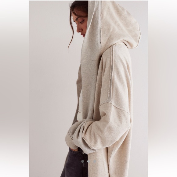 Free People Sweaters - Free People Cozy Hooded Open Cardigan in Cream